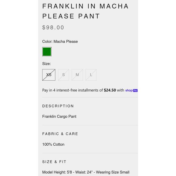 Blank NYC Cargo FRANKLIN Utility High Waist Wide Leg Pant In Macha Please L NWT - Picture 5 of 6